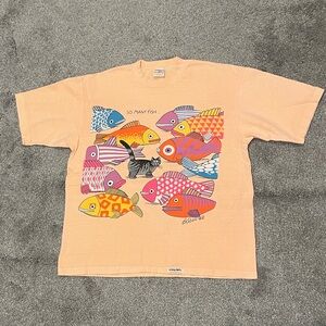 Vintage Crazy Shirt Hawaii Colorful Fish Graphic T-Shirt